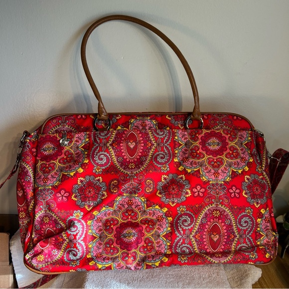 Oilily “Invasion” Bag Red Floral 2005 NWOT Discontinued Pattern - Picture 3 of 16